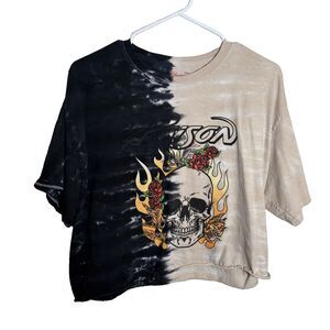 Poison T-Shirt Large Cropped Graphic Tee Crew Neck Shirt Top Logo Crop